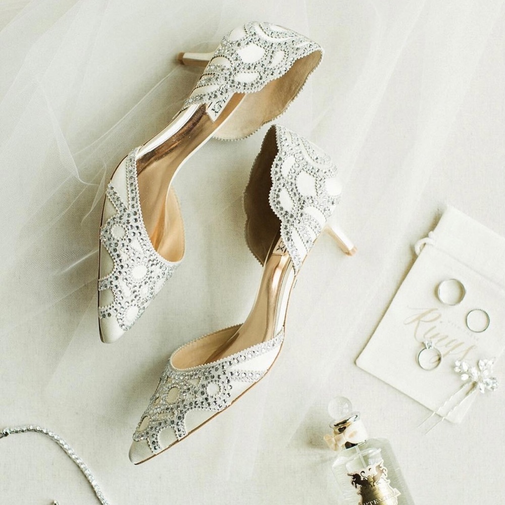 Badgley Mischka bridal kitten heel